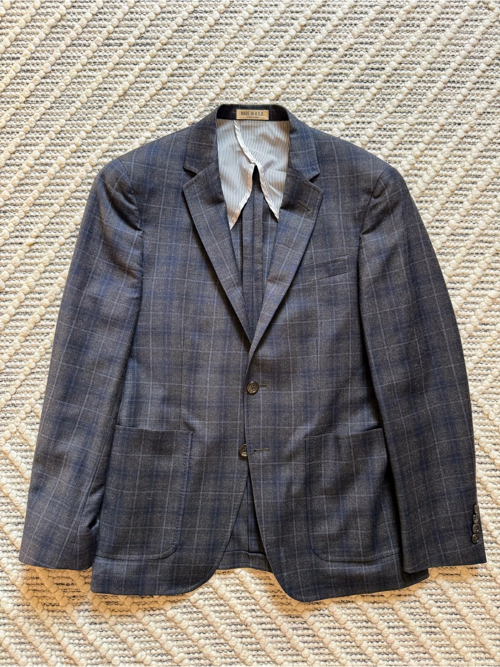 Todd Snyder Wool Plaid Blazer Sport Coat 36S Made in USA